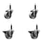 Service Caster 3'' Semi Steel Wheel Swivel 3/4'' Expanding Stem Caster Set 2 Brakes, 4PK SCC-EX20S314-SSS-2-PLB-2-34 - alternate 1